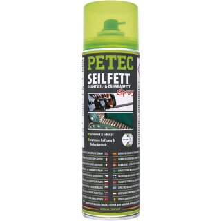 Petec 71650 Seilfett, Drahtseil-& Zahnradfett 500ml Spray